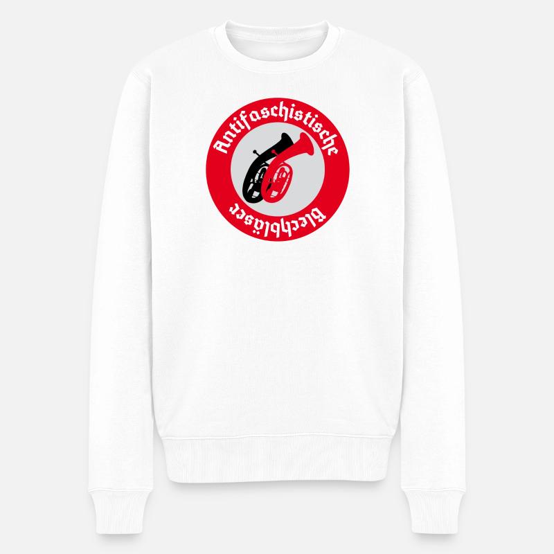 Antifaschistische Baritonbläser Pfade - Männer Premium Bio Pullover - Weiß