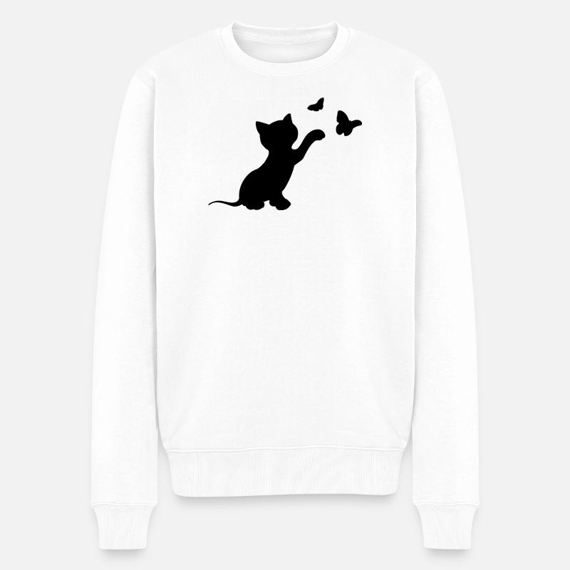 chat - Pull Premium bio Homme - blanc
