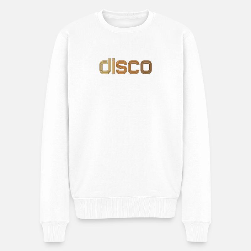 Disco Neon Linienlogo - Männer Premium Bio Pullover - Weiß
