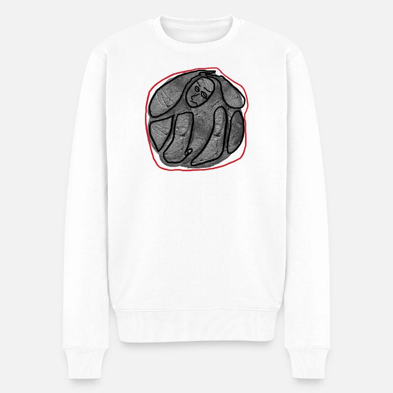 Abstrakte Kunst - Männer Premium Bio Pullover - Weiß