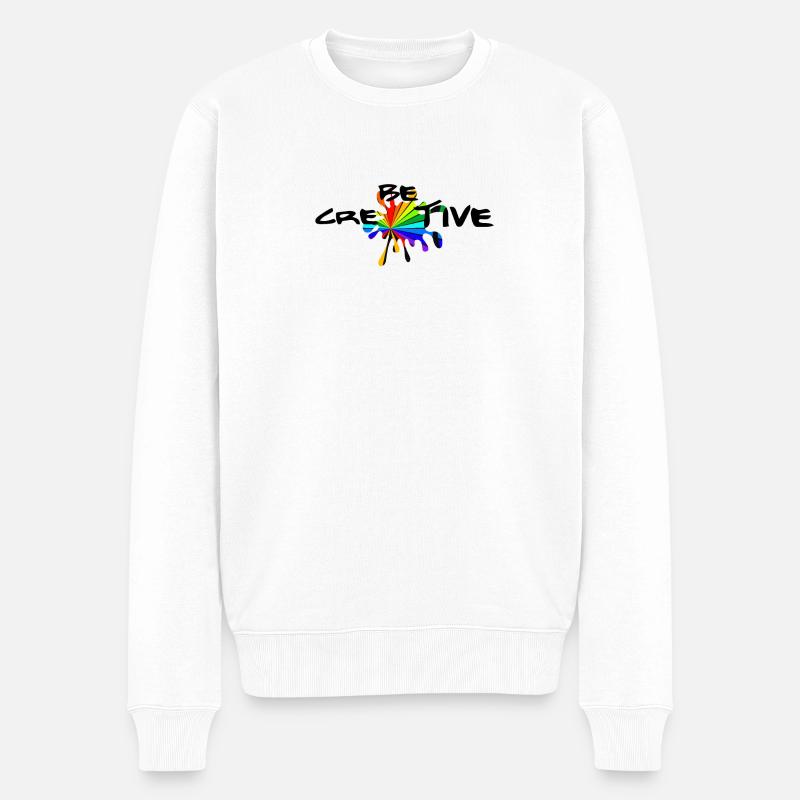 Be Creative – Inspire Your Imagination - Pull Premium bio Homme - blanc