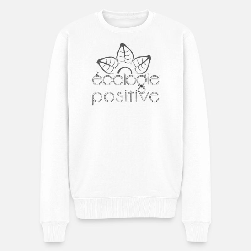 positive Ökologie - Männer Premium Bio Pullover - Weiß