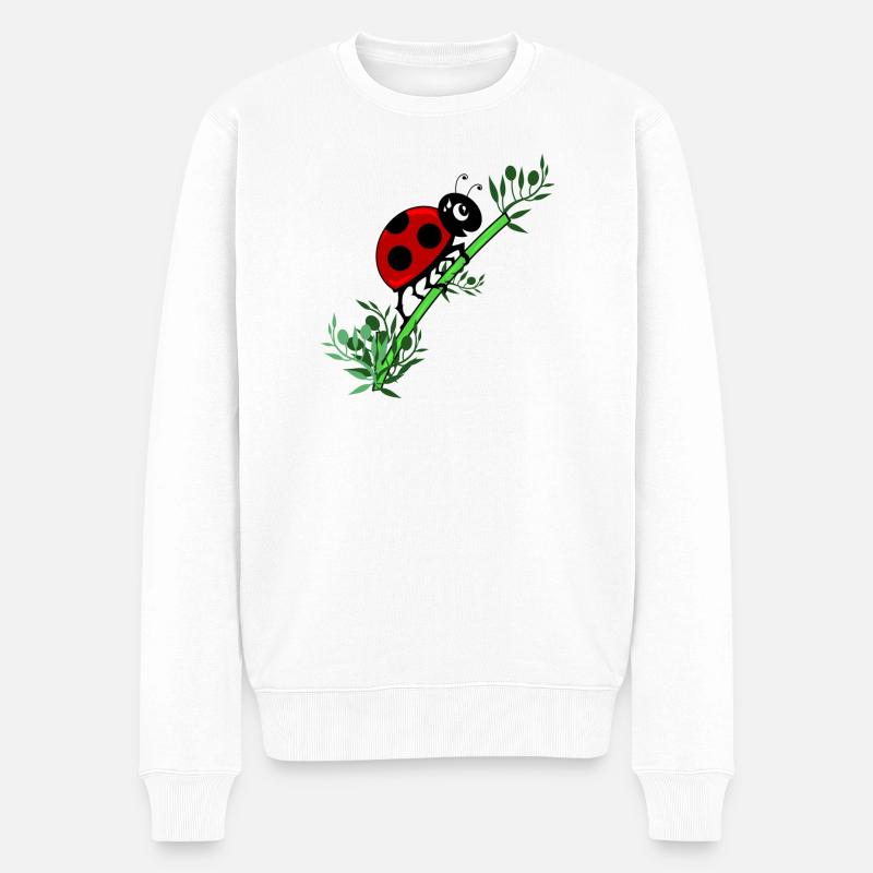 Marienkäfer Botanik - Männer Premium Bio Pullover - Weiß