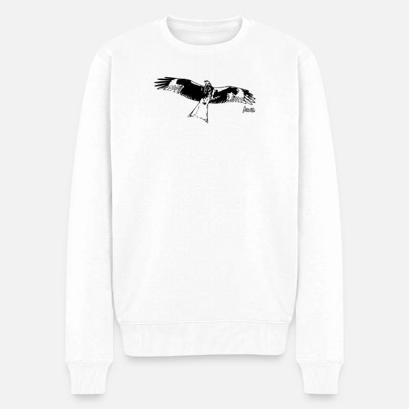 HGWild - Rotmilan - Männer Premium Bio Pullover - Weiß