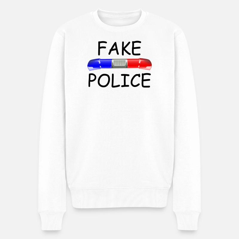 Fake Police - Männer Premium Bio Pullover - Weiß