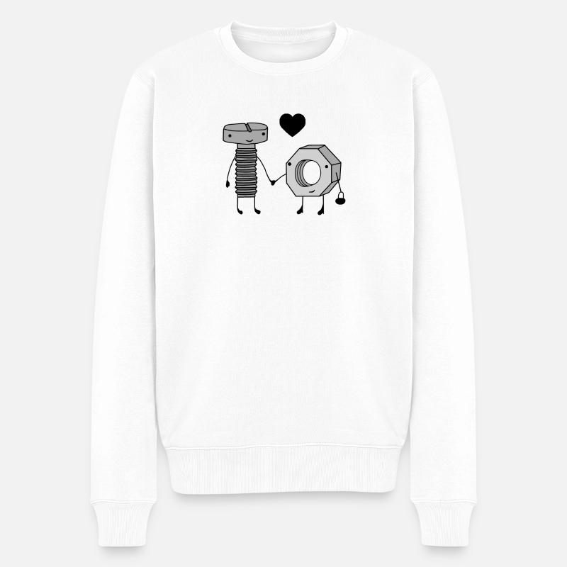 Illustration de vis techniques - Pull Premium bio Homme - blanc