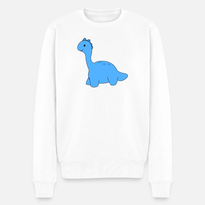 Dino Dinosaurier - Männer Premium Bio Pullover - Weiß