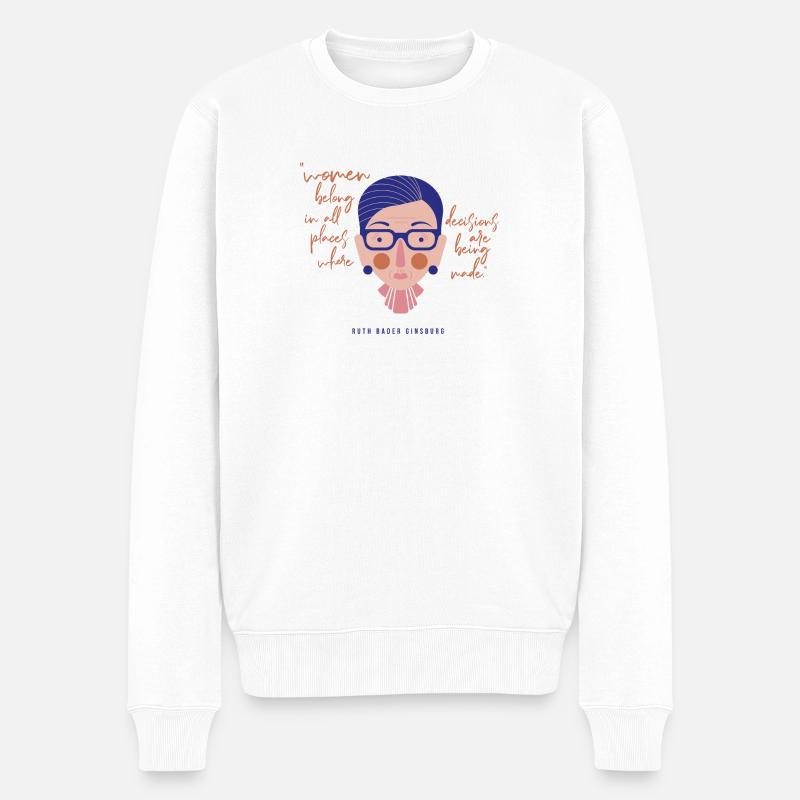Ruth Bader Ginsburg - Pull Premium bio Homme - blanc