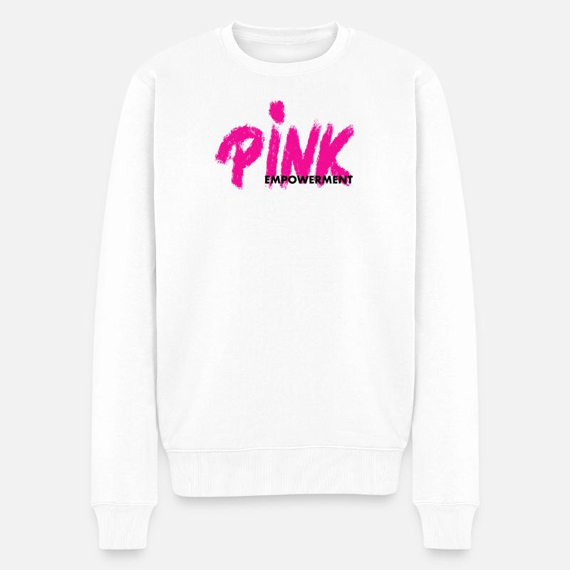 Pink Empowerment - Männer Premium Bio Pullover - Weiß
