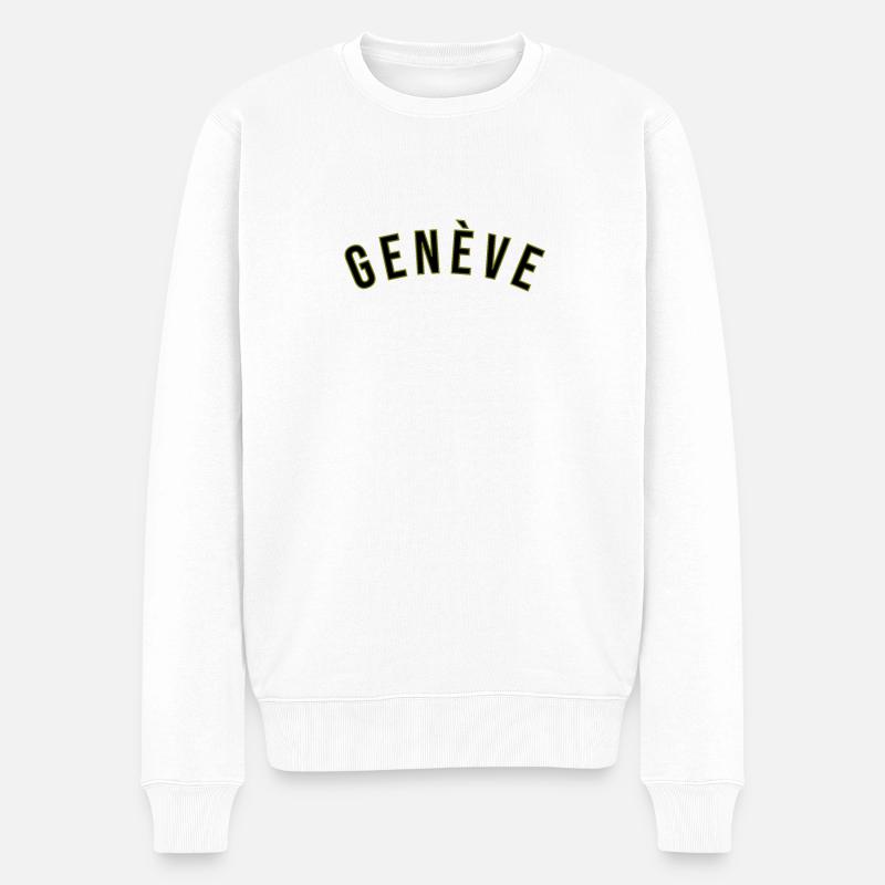 Genf - Männer Premium Bio Pullover - Weiß