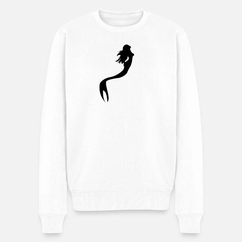 Meerjungfrau, Mermaid - Männer Premium Bio Pullover - Weiß