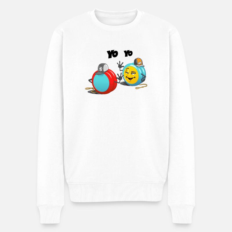 yo yo - Pull Premium bio Homme - blanc