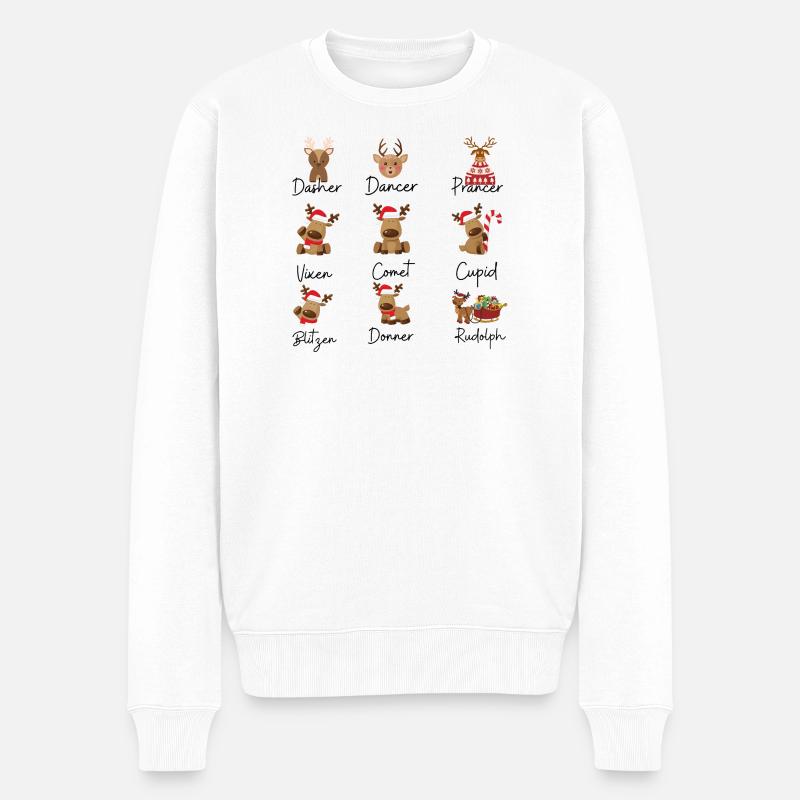 Rentiere - Männer Premium Bio Pullover - Weiß