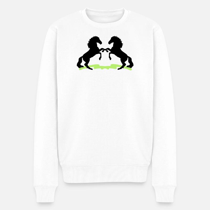 Chevaux - Pull Premium bio Homme - blanc