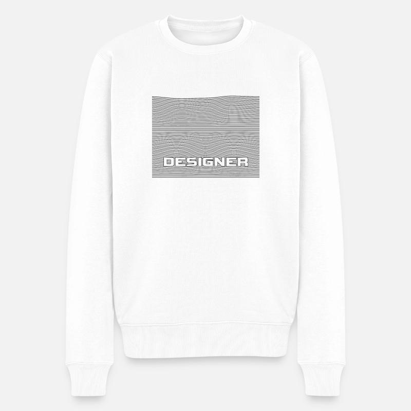 Designer - Männer Premium Bio Pullover - Weiß