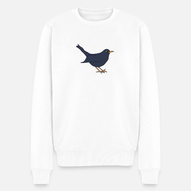 Amsel *** blanko - Männer Premium Bio Pullover - Weiß