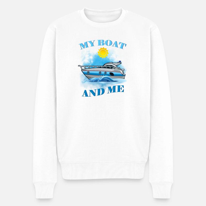 Mein Boot Und Ich - Männer Premium Bio Pullover - Weiß