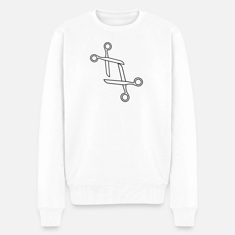Ciseaux design amusants LGTBQIA+ - Pull Premium bio Homme - blanc