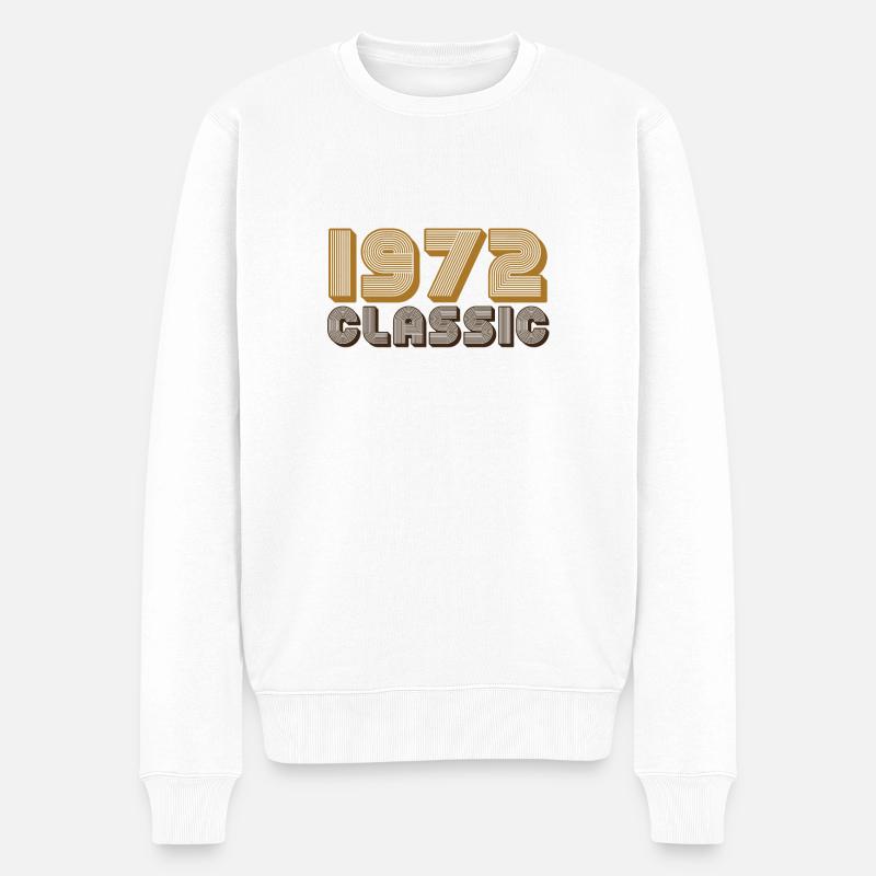 1972 Classique Rétro Typo - Pull Premium bio Homme - blanc