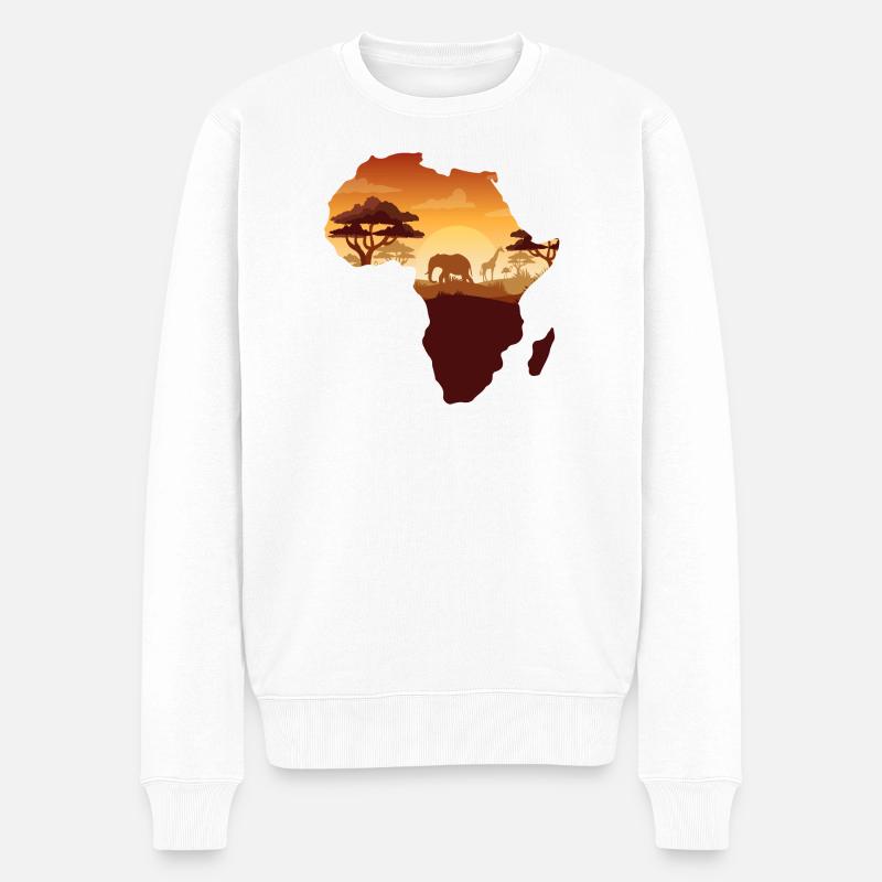 Carte du safari africain - Pull Premium bio Homme - blanc