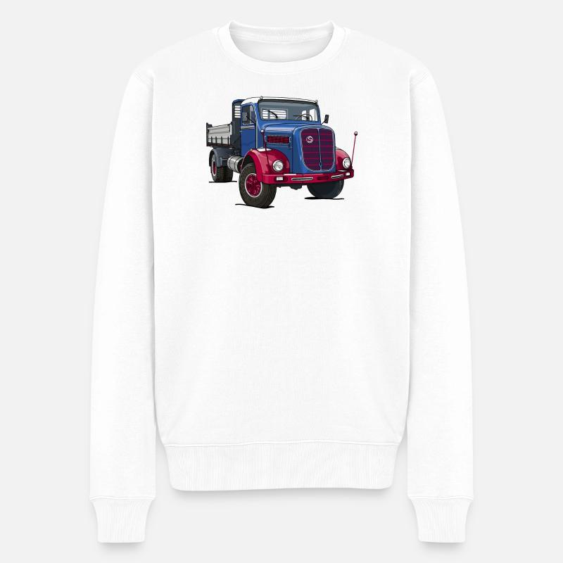 Camion oldtimer - Pull Premium bio Homme - blanc