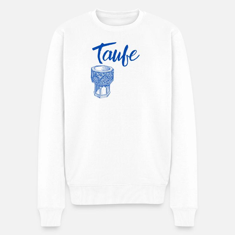 Taufe Taufstein symbolisch taufen Gottesdienst - Männer Premium Bio Pullover - Weiß