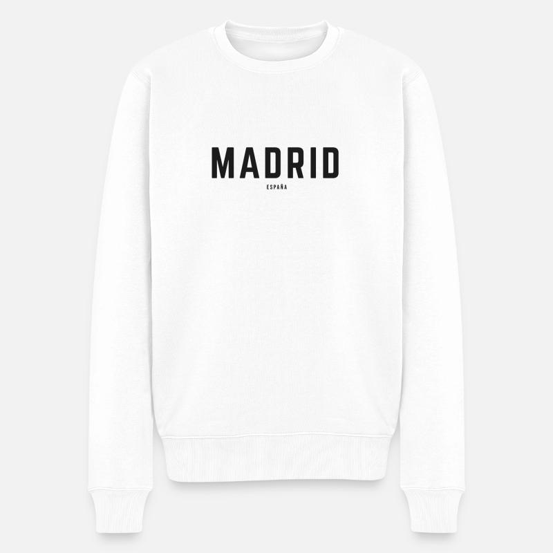 Madrid, Espagne - Pull Premium bio Homme - blanc