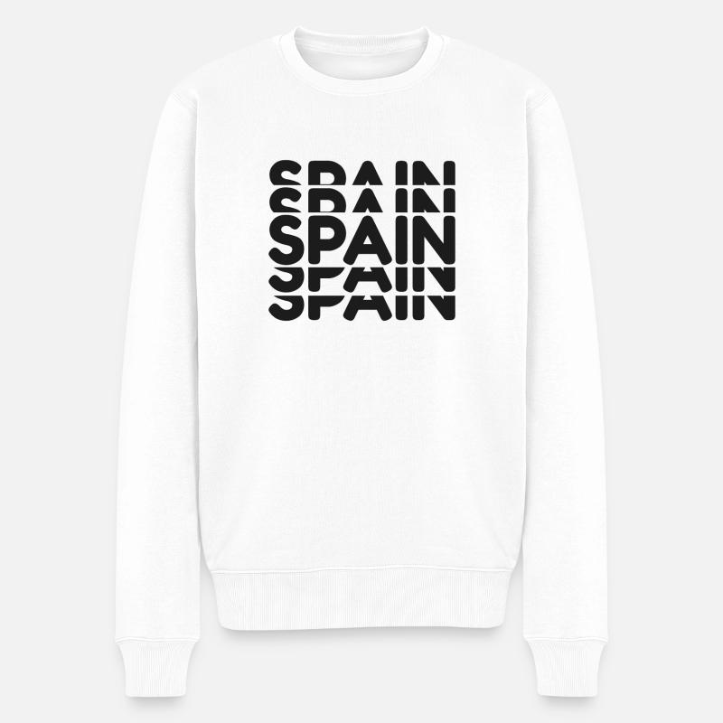 Spanien / España - Männer Premium Bio Pullover - Weiß