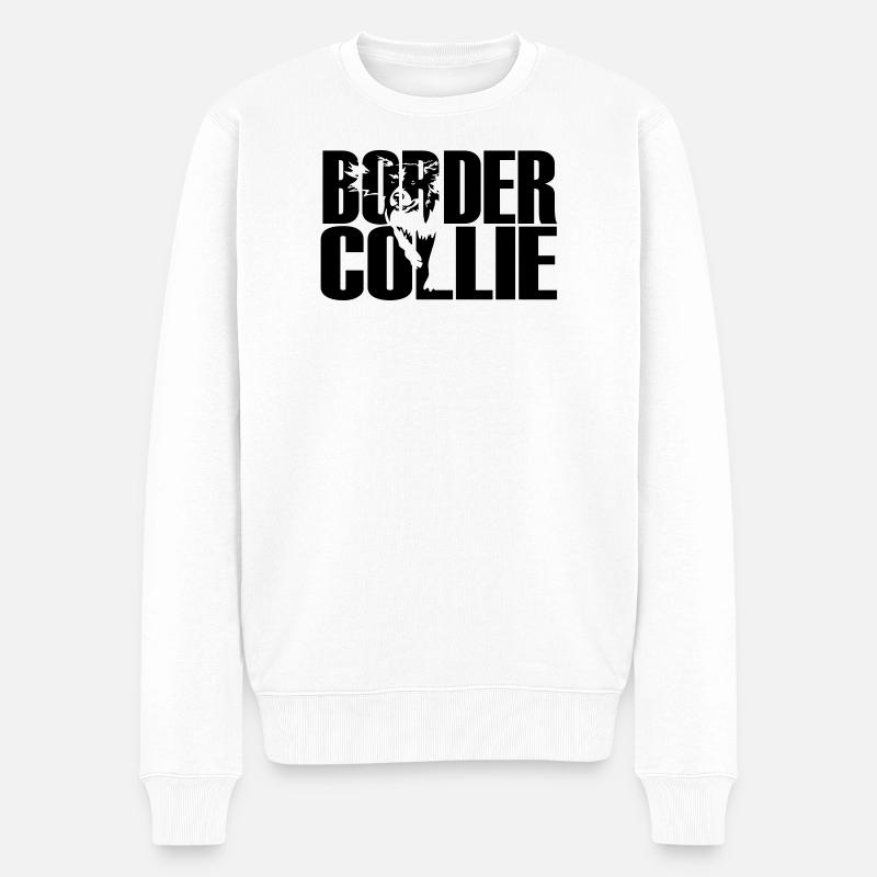 Border Collie - Männer Premium Bio Pullover - Weiß