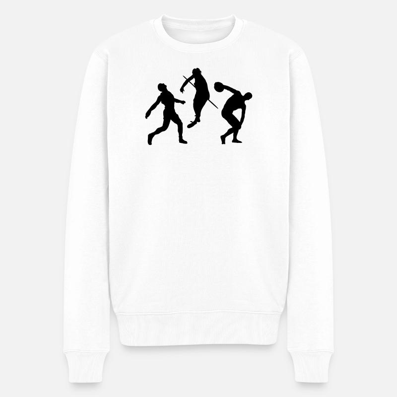 Leichtathletik - Männer Premium Bio Pullover - Weiß