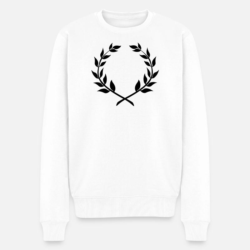Siegerkranz Lorbeerkranz - Männer Premium Bio Pullover - Weiß