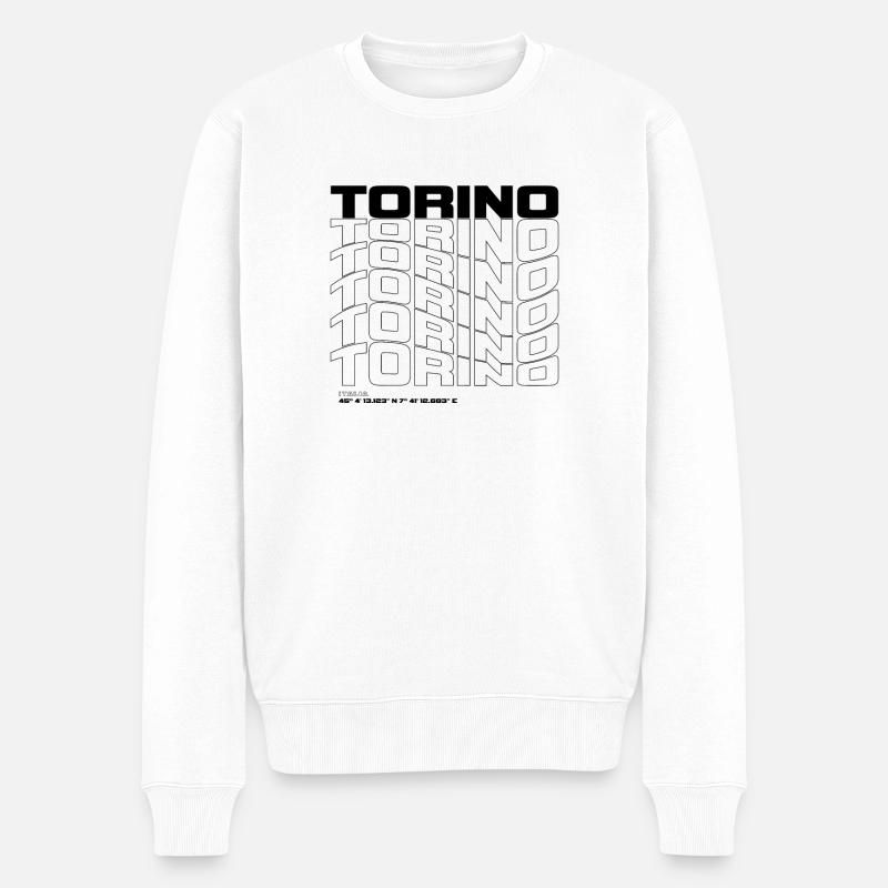 Torino Turin Italien - Männer Premium Bio Pullover - Weiß