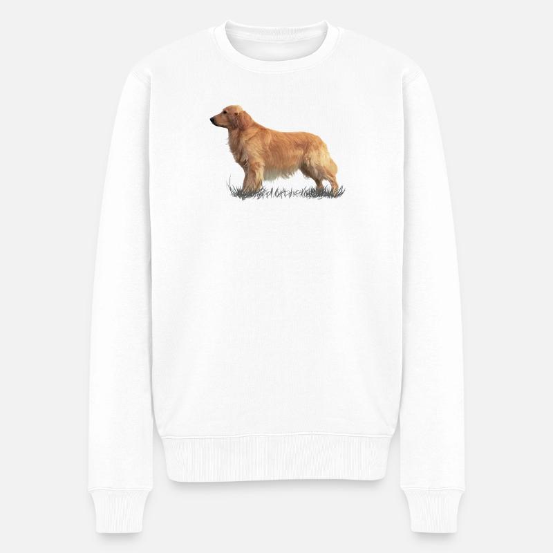 Golden Retriever - Männer Premium Bio Pullover - Weiß