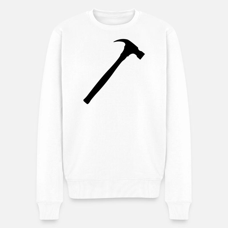 Zimmermannshammer, Zimmermannshammer - Männer Premium Bio Pullover - Weiß