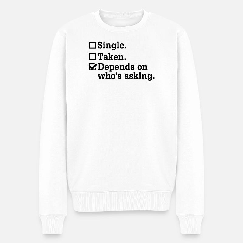 Single? - Junggesellenabschied Party Crew - Männer Premium Bio Pullover - Weiß