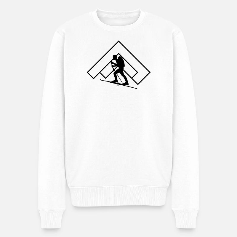 Skitour - Männer Premium Bio Pullover - Weiß