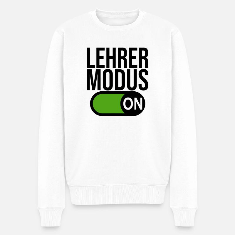 Lehrer Modus (schwarz) - Männer Premium Bio Pullover - Weiß