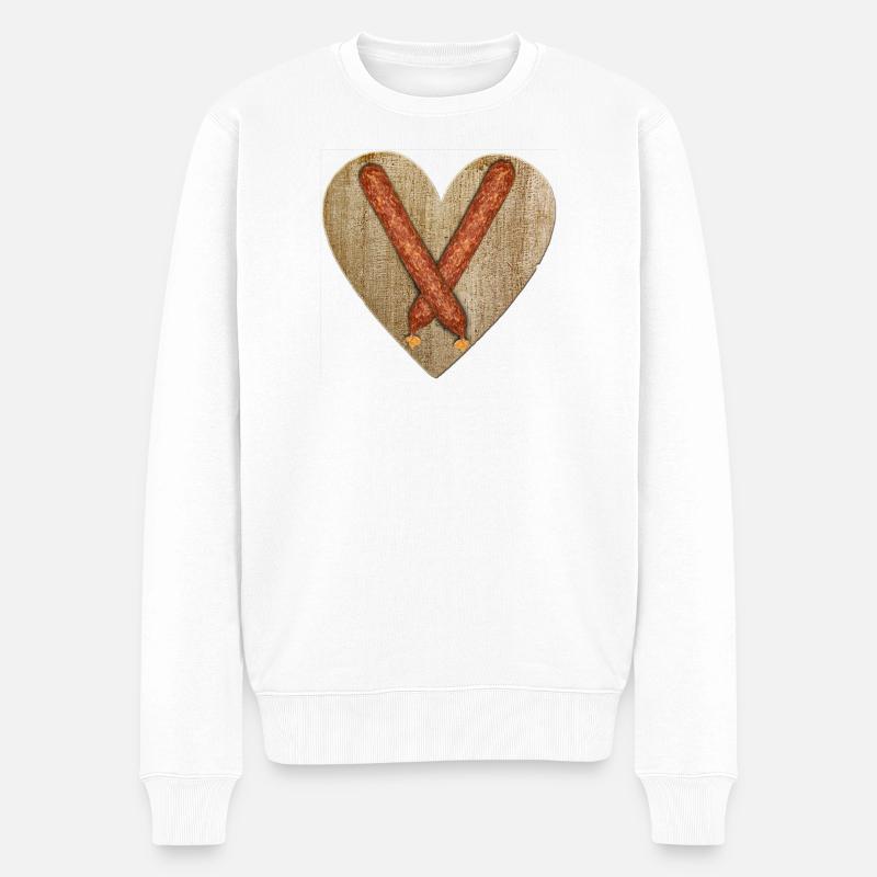 Woodheart - Ahle Wurscht - Männer Premium Bio Pullover - Weiß