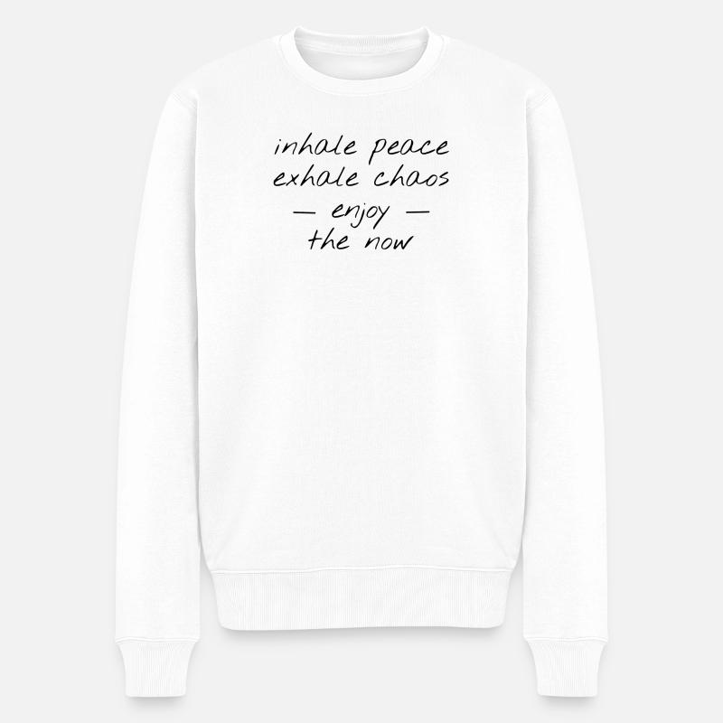 Yoga - Männer Premium Bio Pullover - Weiß