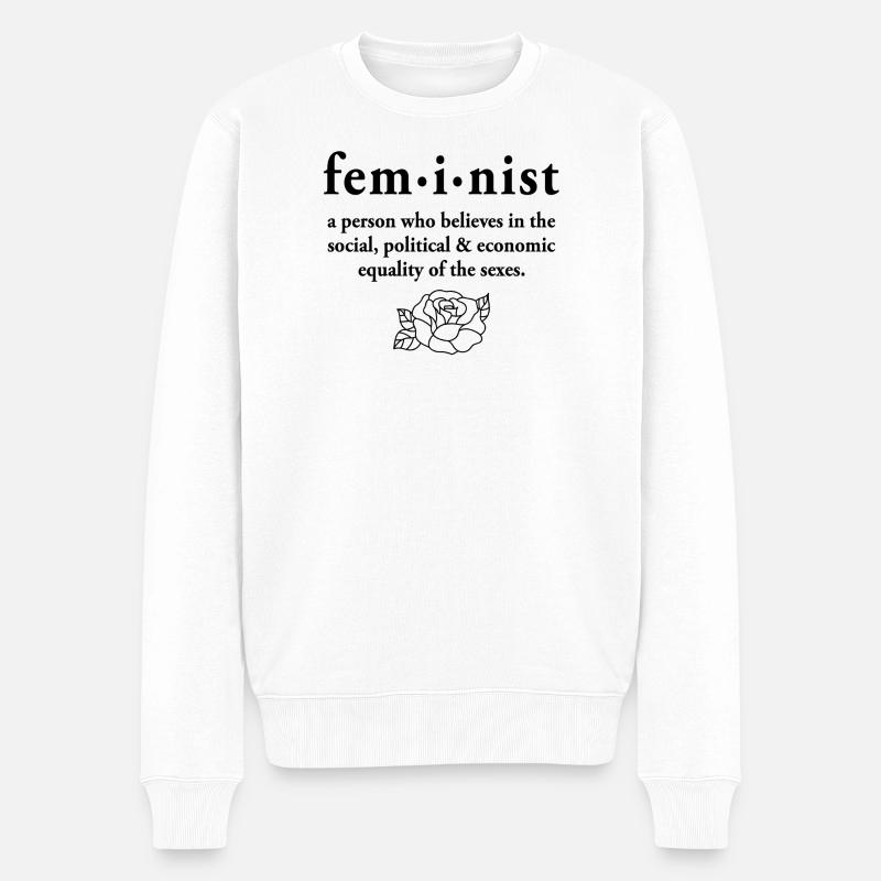 Feministische Definition - Männer Premium Bio Pullover - Weiß