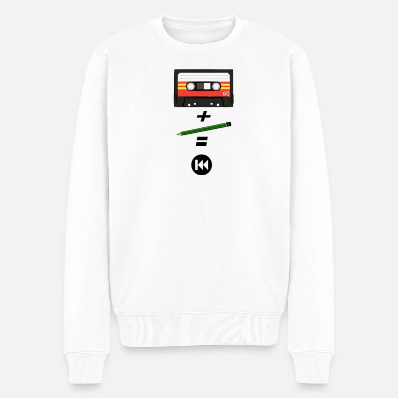 80er Kassette - Männer Premium Bio Pullover - Weiß
