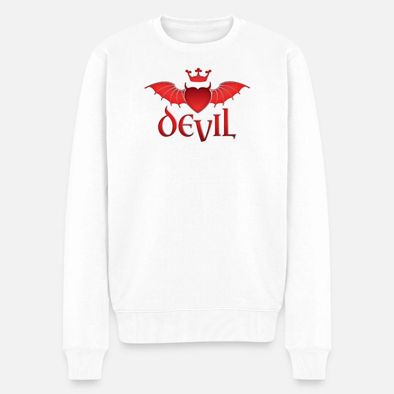 Engel & Teufel - Männer Premium Bio Pullover - Weiß