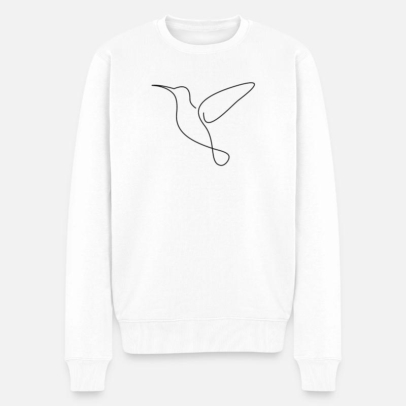 Kolibri - Männer Premium Bio Pullover - Weiß