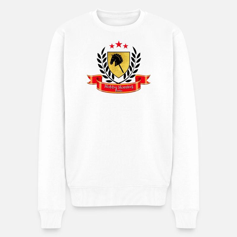 Hobby Horsing Berlin Logo - Männer Premium Bio Pullover - Weiß