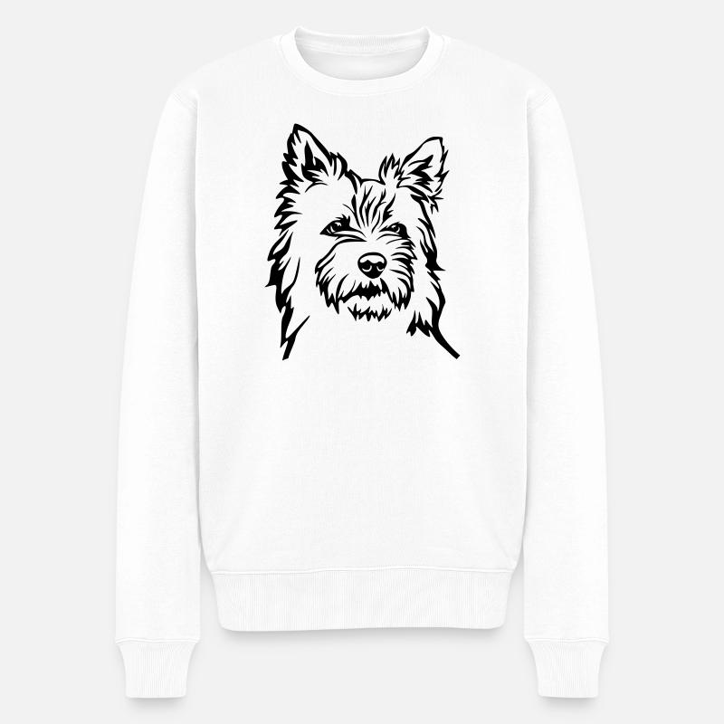 Cairn Terrier - Männer Premium Bio Pullover - Weiß