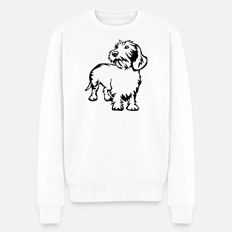Dackel - Männer Premium Bio Pullover - Weiß