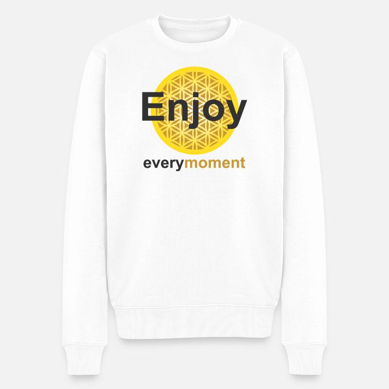 enjoy every moment kontiki - Männer Premium Bio Pullover - Weiß