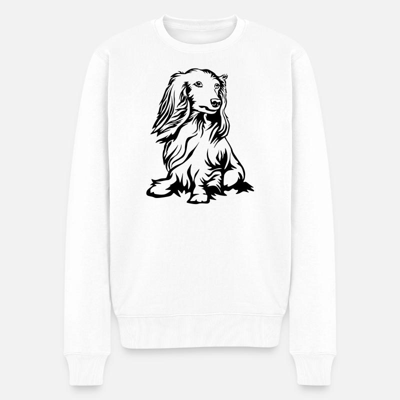 teckel - Pull Premium bio Homme - blanc