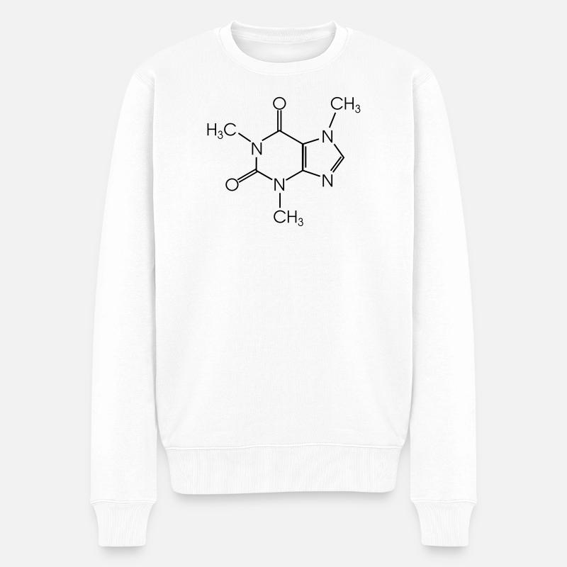 Koffein - Männer Premium Bio Pullover - Weiß