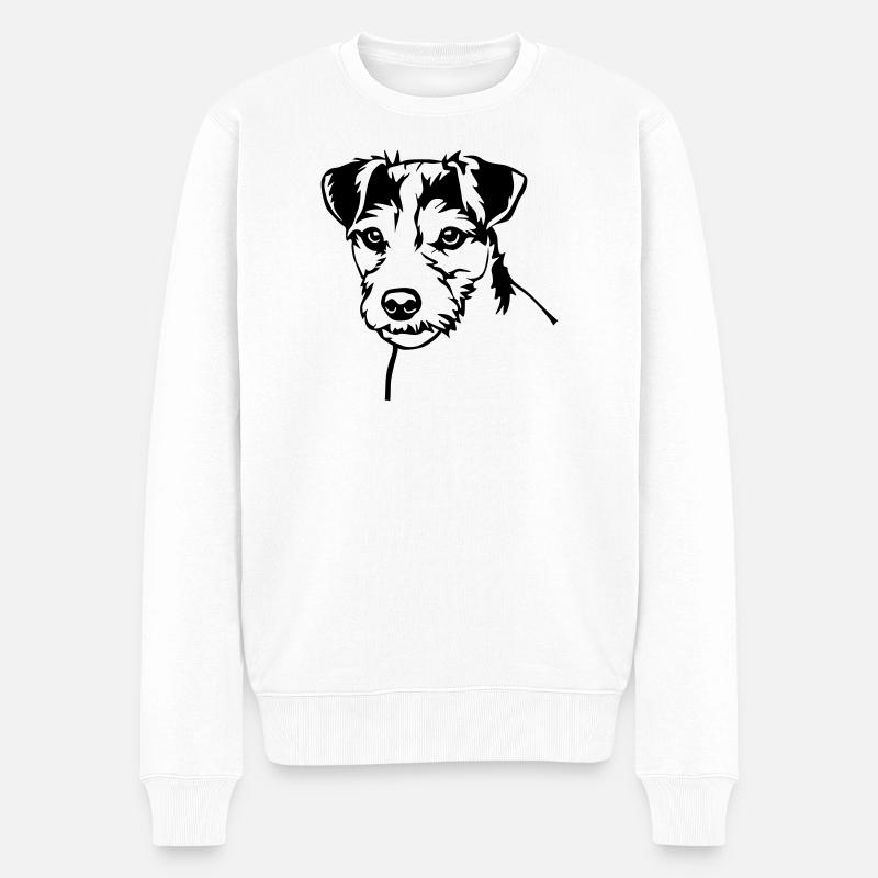 Parson Russell Terrier Kopf - Männer Premium Bio Pullover - Weiß